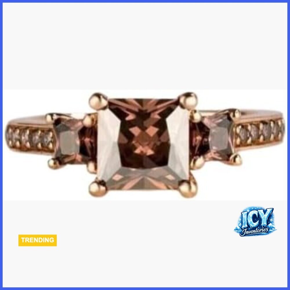 2.00 Carat Princess Cut Engagement Ring 14K Rose Gold Plated 925 Silver